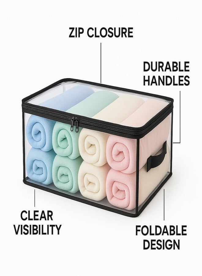 VYNTRIX Transparent Plastic Clothes Storage Bag (Pack of 4) | Clothes Organiser for Wardrobe | Saree Covers with zip |Saree Organizer for Wardrobe | Saree Bags Storage | Saree Covers for Storage - Image 5